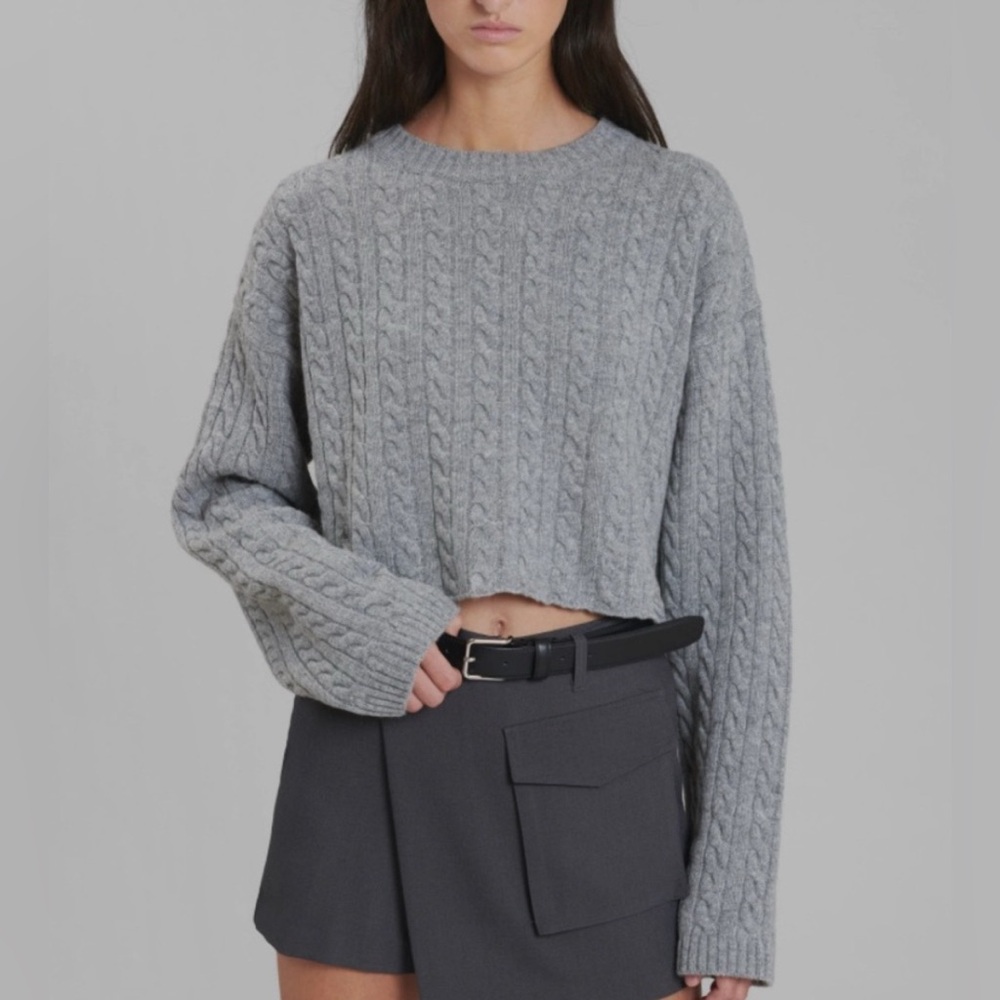The Frankie Shop cropped cable knit sweater